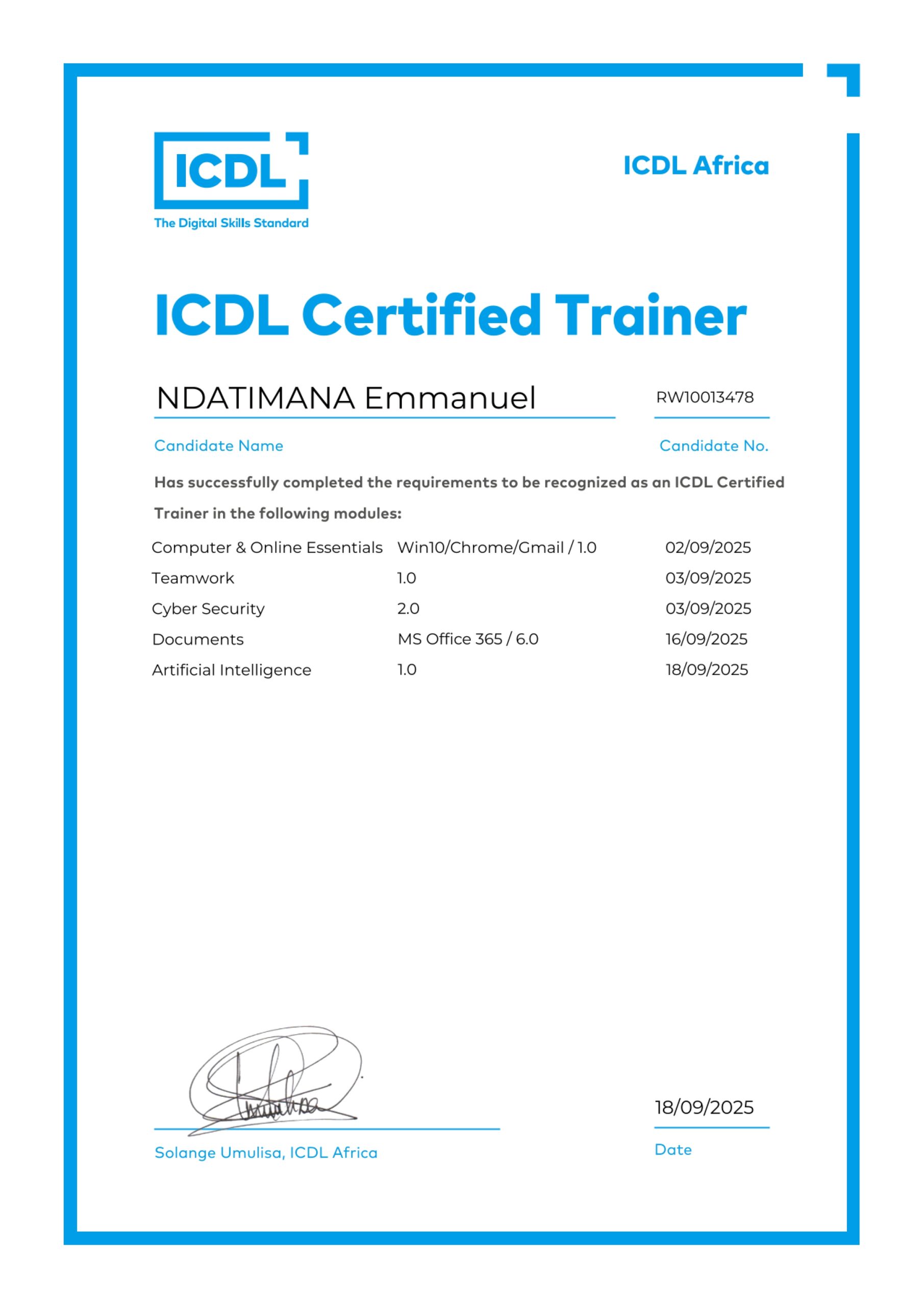 Bright Angels International School Celebrates Three Newly Certified ICDL Trainers